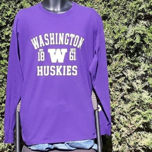 Washington Huskies Long Sleeve Purple Tee XL - Picture 1 of 13